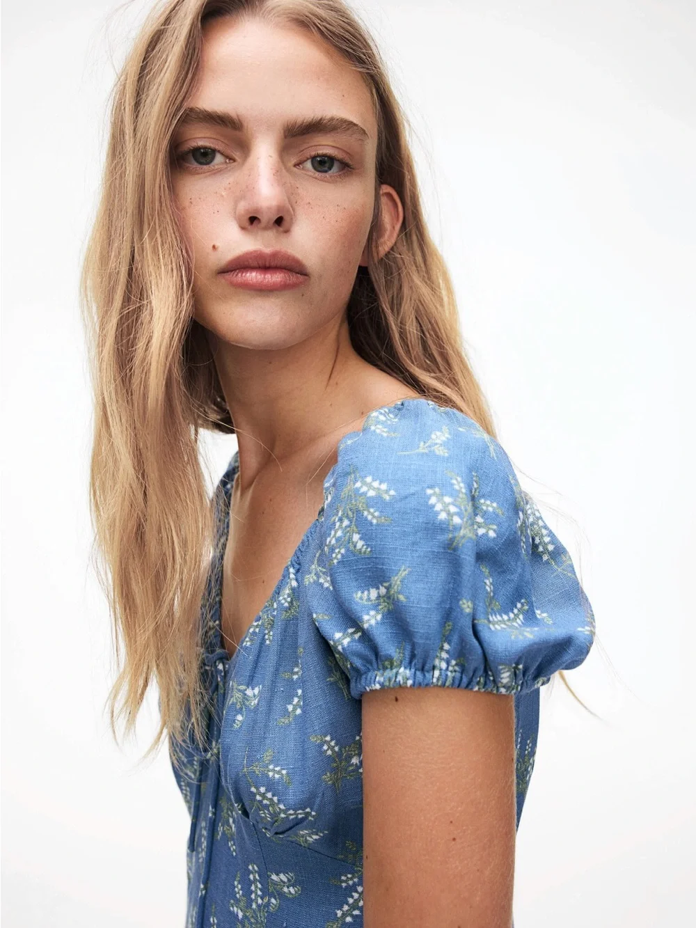 H&M Doen Inspired Pattern “Sofia Dress Lapis Bluebell Ballad” S - Picture 3 of 5